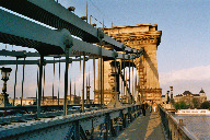 Crossing the river Danube via the Chain Bridge