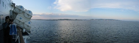 Arrival by ferry in Larvik, Norway