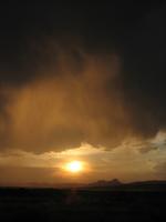 Sunset in the rainclouds on my return from Little Wild Horse Canyon