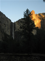 Sunset over the Bridalveil Falls