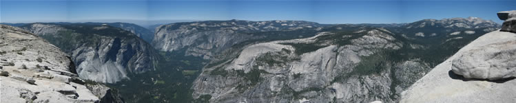 Panoramic view of Yosemite Valley from Half Dome